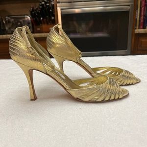 Manolo Blahnik Gold Heels